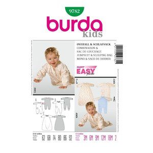 NEW Burda Kids 9782 Sewing Pattern Baby Toddler Jumpsuit Sleep Sack Bag 3M 2T